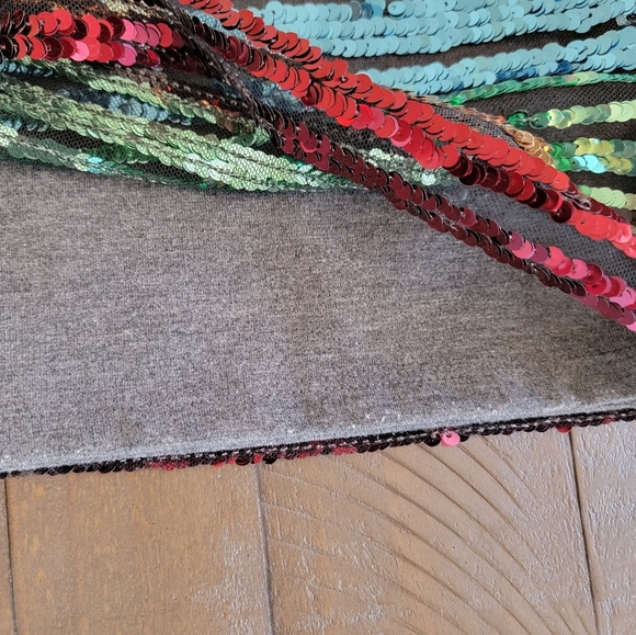 Anthropolgie Womens Moulinette Soeurs Multi Color Sequined Stripped Skirt Size 4 - Picture 7 of 8